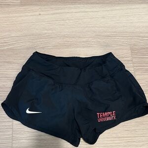 Nike Women's Black dri fit low rise short with Temple University logo